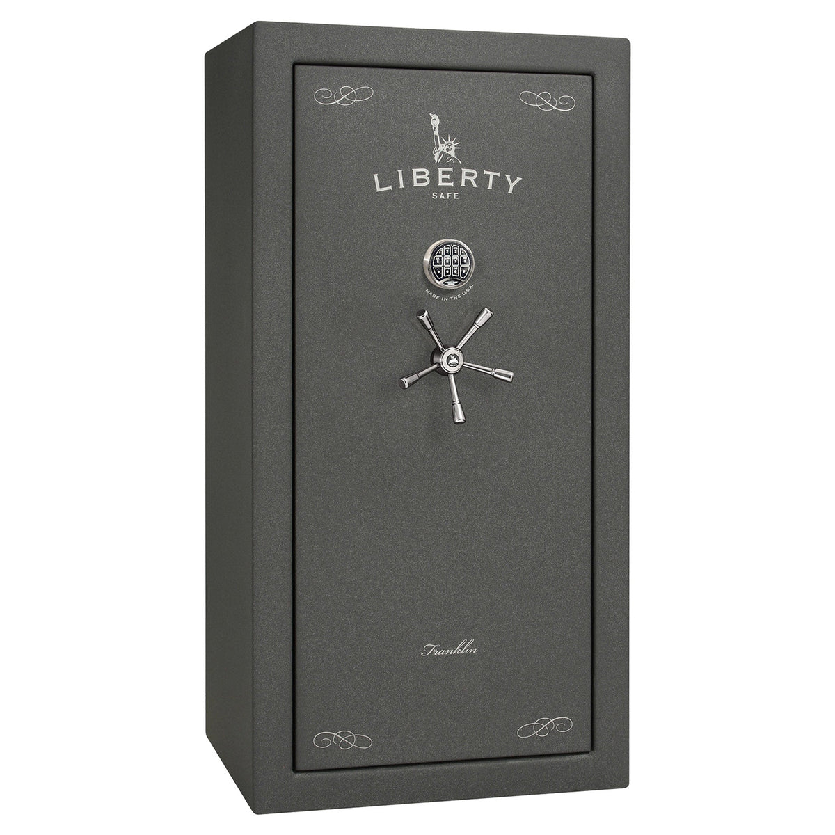 Franklin Series | Level 5 Security | 110 Minute Fire Protection | 29 | DIMENSIONS: 60.5&quot;(H) X 30&quot;(W) X 27.5&quot;(D*) | Textured Granite | Direct Drive Electronic Lock – Closed Door